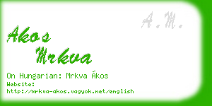 akos mrkva business card
