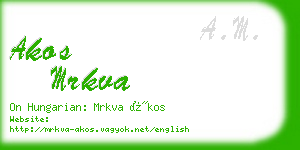 akos mrkva business card